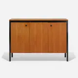 Rare Black Frame cabinet by George Nelson & Associates, 1956, walnut, lacquered wood, enameled aluminum, sold Sep 2020