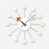 Ball wall clock, model 4755 by George Nelson & Associates, 1949, brass, lacquered wood, enameled aluminum, sold Sep 2020