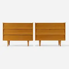 cabinets, pair by Florence Knoll, 1948, birch, sold Sep 2020
