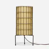 Paul Mayén, table lamp, c. 1955, enameled steel wire, paper