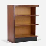 Gilbert Rohde, East India Laurel Group bookcase, 3432, c. 1935, laurel, maple, lacquered wood