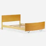 Gilbert Rohde, full-sized bed, 1933, birch, inlaid wood, lacquered wood, tubular steel