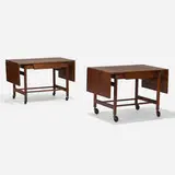 Jens Risom, tables model T-580, pair, c. 1955, walnut