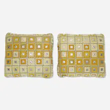 Jack Lenor Larsen, pillows, pair, c. 1965, Jack Lenor Larsen upholstery