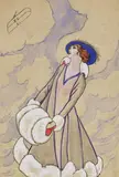 Elsie Marion Henderson, Untitled, watercolour and biro 31 x 22.2cm