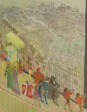 Leonard Rosoman, Untitled, Leonard Rosoman RA (1913-2012) Queen's Procession watercolour over pencil 32 x 25cm .