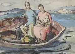Ruth Collet, Untitled, watercolour and bodycolour 28 x 38cm Exhibited: The New English Art Club