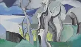 Nommie Durell, Untitled, oil on canvas 46 x 77cm Exhibited: Sally Hunter Fine Art