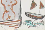 Roger Hilton, Untitled, gouache and watercolour 20 x 28.5cm .