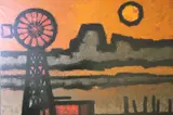 Juan Manuel Sanchez, Paisaje Con Molino, óleo sobre tela