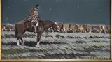 Gaucho En Una Noche Estrellada by Fernando Romero Carranza, óleo sobre tabla, offered Jun 2026