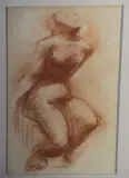 La Ofrenda by Jose Planas Casas, dibujo a la sepia sobre papel, offered Jun 2026