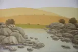 Paisaje Con Rio Y Sierras by Guillermo Butler, témpera, offered Jun 2026