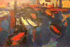Barcas by Raúl Russo, óleo sobre hardboard, offered Jun 2026
