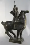 Antonio Devoto, Jinete Con Lanza, escultura de bronce patinado