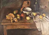 Augusto Torres, Bodegon Con Cacharros, óleo sobre tela reentelada