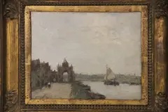 Paisaje Con Velero by Jacques Witjens Stephan, óleo sobre cartón entelado, offered Jun 2026