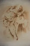 Angelitos by Auguste Pequegnot, grabado a la sanguine tomado de una obra de Boucher, offered Jun 2026