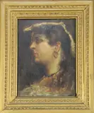 Fausto Eliseo Coppini, Perfil De Mujer, óleo sobre tabla