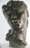 Líbero Badíi, Cabeza De Mujer, escultura de bronce patinado