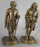 Jean-Antoine Houdon, VOLTAIRE y ROUSSEAU