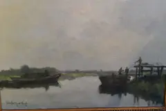 Paiaje Fluvial Con Personajes by Jacques Witjens Stephan, óleo sobre tabla, offered Jun 2026
