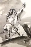 Maternidad by Juan Carlos Castagnino, dibujo a la tinta y aguada sobre papel, offered Jun 2026