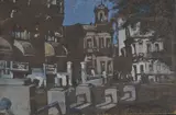 Leonie Matthis, Paisaje Urbano, gouache sobre papel