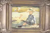 Jacques Witjens Stephans, Niño En La Playa, óleo sobre tabla