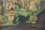 La Vieja Cuenca by Jose Antonio Merediz, óleo sobre tabla, offered Jun 2026