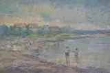 Playa by Enrique Muiño, óleo sobre cartón, offered Jun 2026