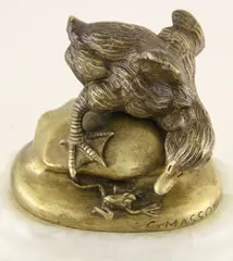 Pato Y Rana by Clovis-Edmond Masson, escultura de bronce dorado, offered Jun 2026