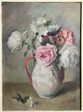 Tetera Con Rosas by Francisco Vidal, óleo sobre cartón, offered Jun 2026