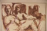Dos Figuras by Ignacio Colombres, dibujo a la sepia, offered Jun 2026