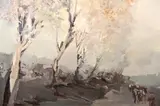 Hugo Nantes, Paisaje, acrílico sobre hardboard
