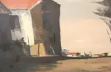 Casimiro Motta, Paisaje Con Casa, óleo sobre tela