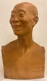 Jean Mich, Busto De Chih - Fan, escultura de terracota titulada: Chih - Fan, Han Yang - Chine; y