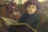 Joven Lectora by Carlo Bancaccio, óleo sobre tabla, offered Mar 2026