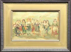 Francesco Paolo Michetti, Bailarinas Napolitanas, óleo sobre tabla