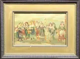 Francesco Paolo Michetti, Bailarinas Napolitanas, óleo sobre tabla