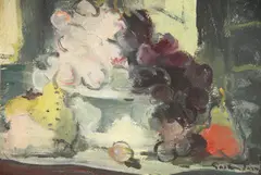 Uvas Y Peras by Gastón Jarry, óleo sobre cartón, offered Mar 2026