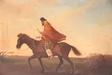 El Gaucho Pobre by Rodolfo Julio Carlsen, óleo sobre tela restaurado, offered Dec 2025