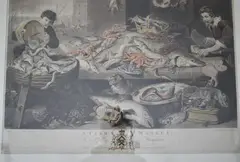 Richard Earlom, A GAME MARKET y A FISH MARKET, grabados a la mezzotinta, tomados de pinturas de Snyders & Long John