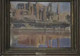 Adam Styka, Ruines Du Temple Et Lac Sacre A Carnac, óleo sobre cartón