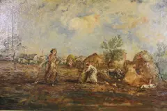 Pompeo Mariani, Campagna Di Monza, óleo sobre tela
