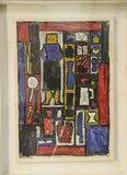 Julio U. Alpuy, Composicion En Colores Primarios, óleo sobre cartón