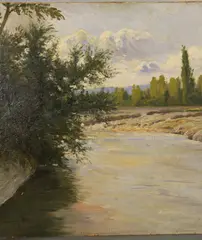 Il Paglia Ad Orvieto by Lorenzo Cecconi, óleo sobre cartón, offered Dec 2025