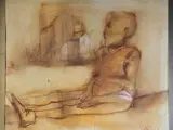 Carlos Alonso, Niño Sentado, técnica mixta