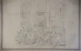 Juan León Pallière, La Semana Santa - Catedral De Buenos Aires, dibujo al lápiz sobre papel