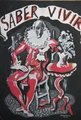 Héctor Basaldúa, Saber Vivir, témpera titulada arriba y